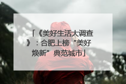 《美好生活大调查》：合肥上榜“美好焕新”典范城市