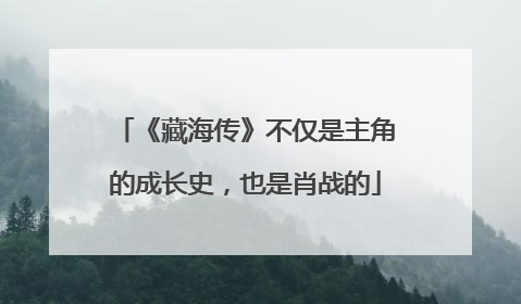 《藏海传》不仅是主角的成长史，也是肖战的