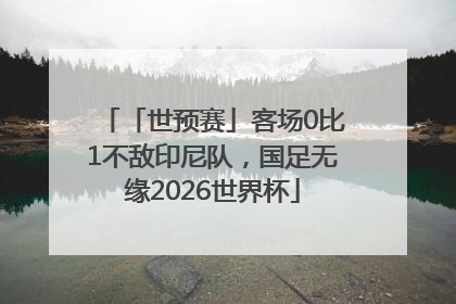 「世预赛」客场0比1不敌印尼队，国足无缘2026世界杯