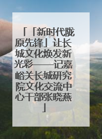 「新时代陇原先锋」让长城文化焕发新光彩——记嘉峪关长城研究院文化交流中心干部张晓燕