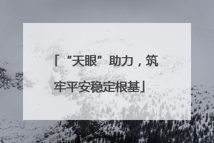“天眼”助力，筑牢平安稳定根基