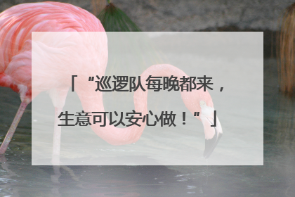 “巡逻队每晚都来，生意可以安心做！”