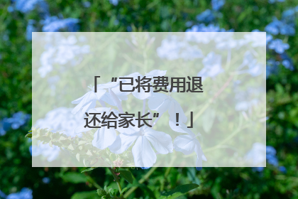 “已将费用退还给家长”！