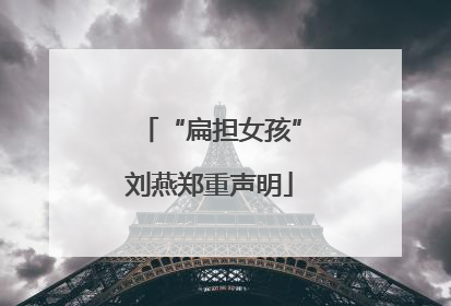 “扁担女孩”刘燕郑重声明