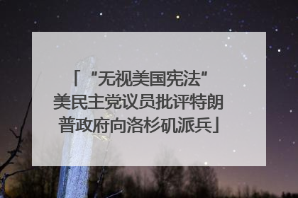 “无视美国宪法” 美民主党议员批评特朗普政府向洛杉矶派兵