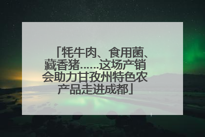 牦牛肉、食用菌、藏香猪……这场产销会助力甘孜州特色农产品走进成都
