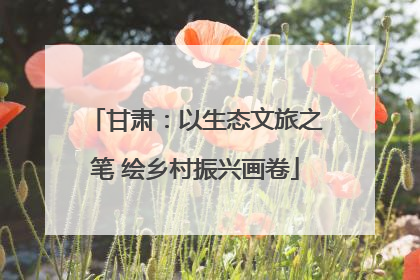 甘肃：以生态文旅之笔 绘乡村振兴画卷