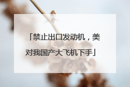 禁止出口发动机，美对我国产大飞机下手
