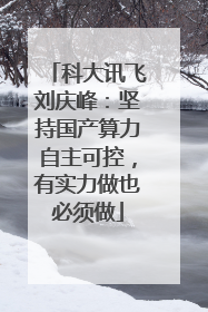 科大讯飞刘庆峰：坚持国产算力自主可控，有实力做也必须做