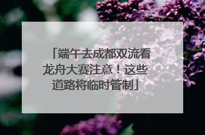 端午去成都双流看龙舟大赛注意！这些道路将临时管制
