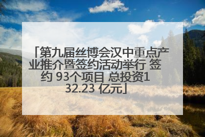 第九届丝博会汉中重点产业推介暨签约活动举行 签约 93个项目 总投资132.23 亿元