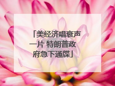美经济唱衰声一片 特朗普政府急下通牒