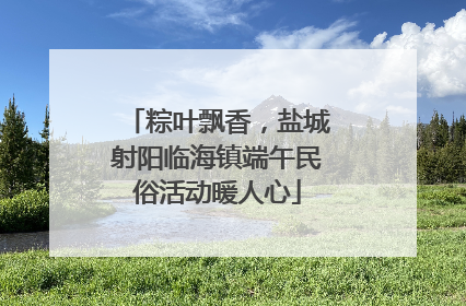 粽叶飘香，盐城射阳临海镇端午民俗活动暖人心