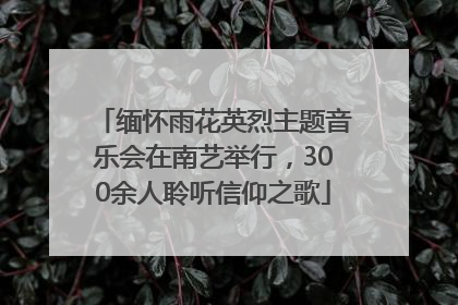 缅怀雨花英烈主题音乐会在南艺举行，300余人聆听信仰之歌
