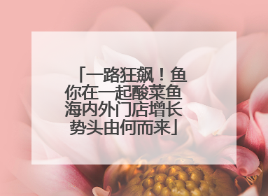 一路狂飙！鱼你在一起酸菜鱼海内外门店增长势头由何而来