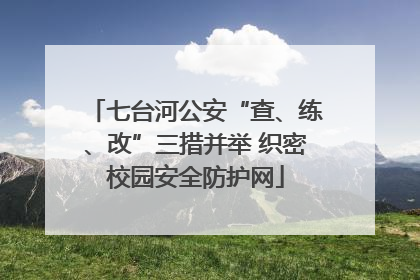 七台河公安“查、练、改”三措并举 织密校园安全防护网