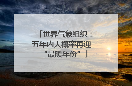 世界气象组织：五年内大概率再迎“最暖年份”