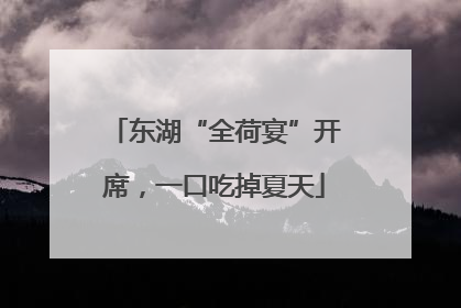 东湖“全荷宴”开席，一口吃掉夏天