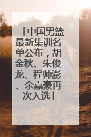 中国男篮最新集训名单公布，胡金秋、朱俊龙、程帅澎、余嘉豪再次入选