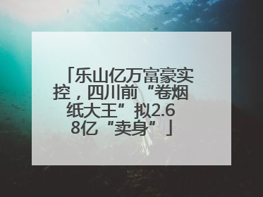 乐山亿万富豪实控，四川前“卷烟纸大王”拟2.68亿“卖身”