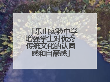 乐山实验中学增强学生对优秀传统文化的认同感和自豪感