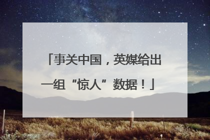 事关中国，英媒给出一组“惊人”数据！