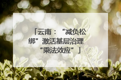 云南：“减负松绑”激活基层治理“乘法效应”