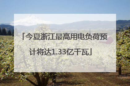 今夏浙江最高用电负荷预计将达1.33亿千瓦