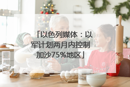 以色列媒体：以军计划两月内控制加沙75%地区