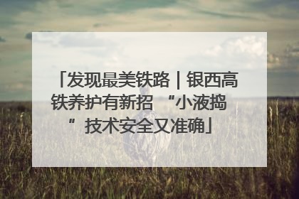 发现最美铁路｜银西高铁养护有新招 “小液捣”技术安全又准确
