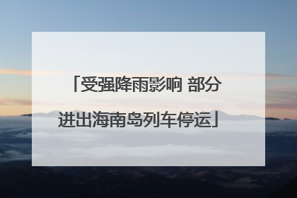 受强降雨影响 部分进出海南岛列车停运