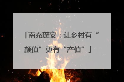 南充蓬安：让乡村有“颜值”更有“产值”