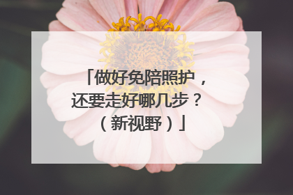 做好免陪照护，还要走好哪几步？（新视野）
