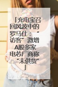 充电宝召回风波中的罗马仕：“访客”激增 A股多家电芯厂商称“未供货”