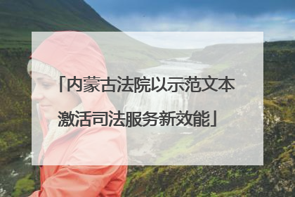 内蒙古法院以示范文本激活司法服务新效能