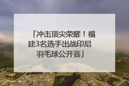 冲击顶尖荣耀！福建3名选手出战印尼羽毛球公开赛