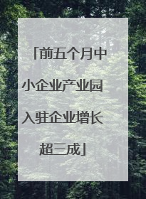 前五个月中小企业产业园入驻企业增长超三成