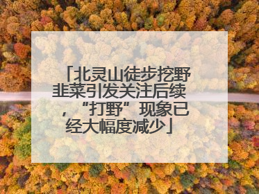 北灵山徒步挖野韭菜引发关注后续，“打野”现象已经大幅度减少