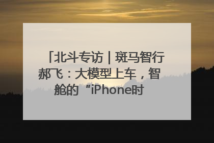 北斗专访｜斑马智行郝飞：大模型上车，智舱的“iPhone时刻”何时到来