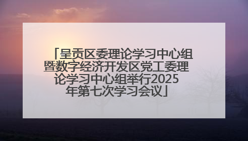 呈贡区委理论学习中心组暨数字经济开发区党工委理论学习中心组举行2025年第七次学习会议