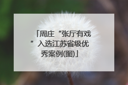 周庄“张厅有戏”入选江苏省级优秀案例(图)