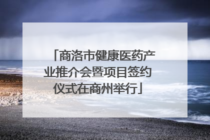 商洛市健康医药产业推介会暨项目签约仪式在商州举行