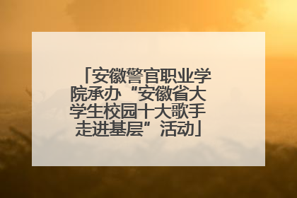 安徽警官职业学院承办“安徽省大学生校园十大歌手走进基层”活动