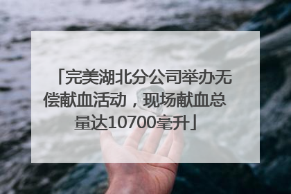 完美湖北分公司举办无偿献血活动，现场献血总量达10700毫升