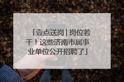壹点送岗│岗位若干！这些济南市属事业单位公开招聘了