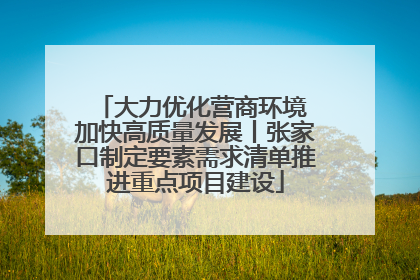 大力优化营商环境 加快高质量发展丨张家口制定要素需求清单推进重点项目建设