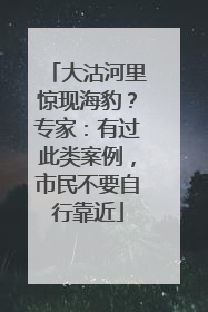 大沽河里惊现海豹？专家：有过此类案例，市民不要自行靠近