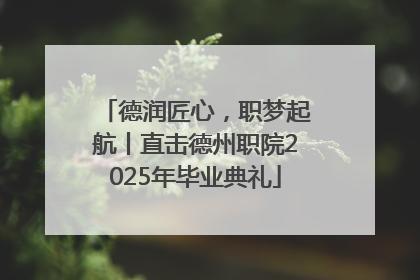 德润匠心，职梦起航丨直击德州职院2025年毕业典礼