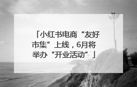 小红书电商“友好市集”上线，6月将举办“开业活动”