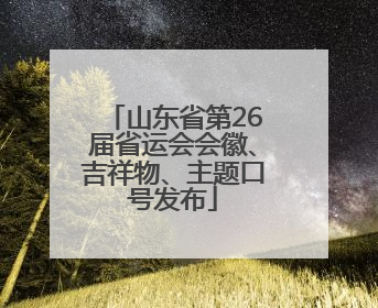 山东省第26届省运会会徽、吉祥物、主题口号发布